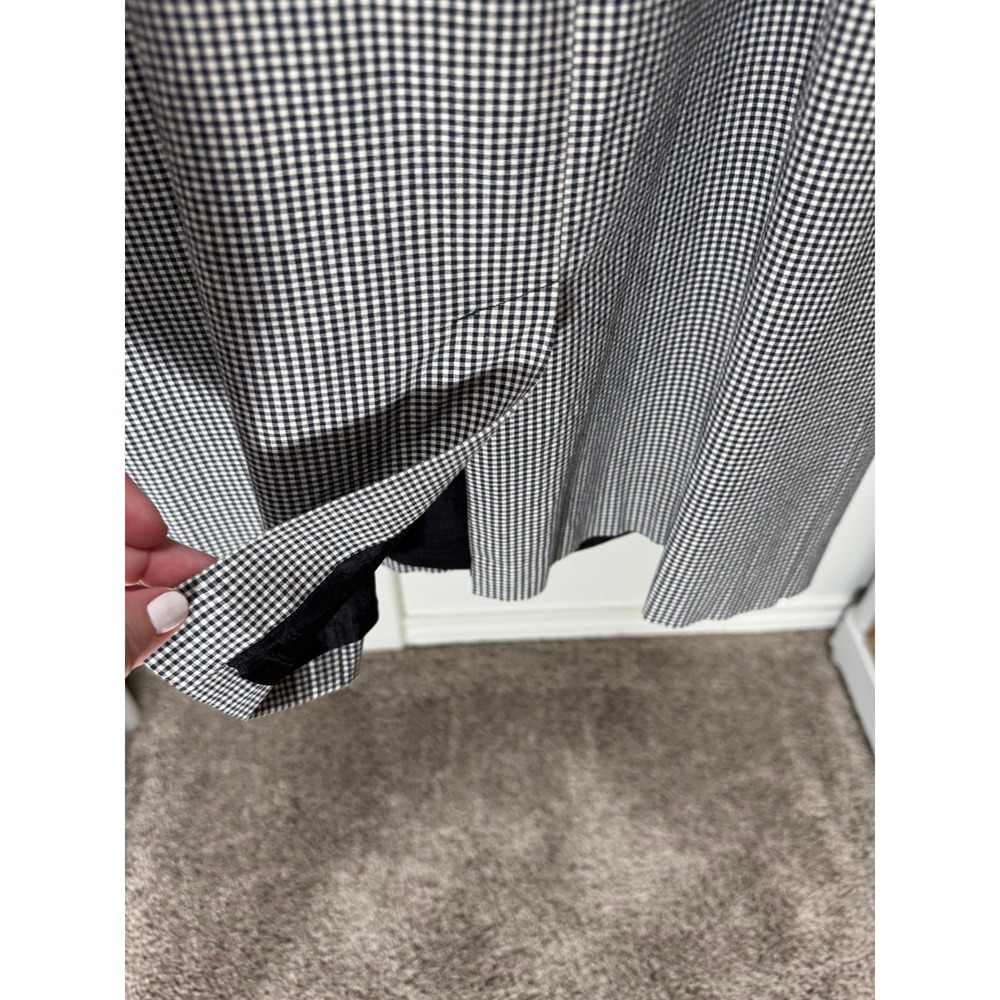 Ann Taylor LOFT Gingham Sheath Dress Womens 6 Black White Plaid Bow Retro‎ 90s - Picture 10 of 13